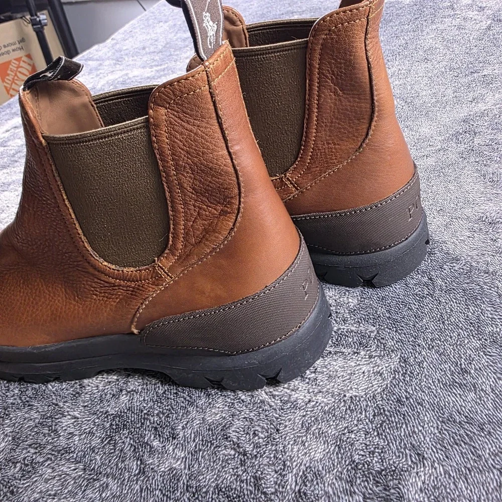 Polo Ralph Lauren Oslo Chelsea Boots Size 10.5 D Brown Leather Distressed